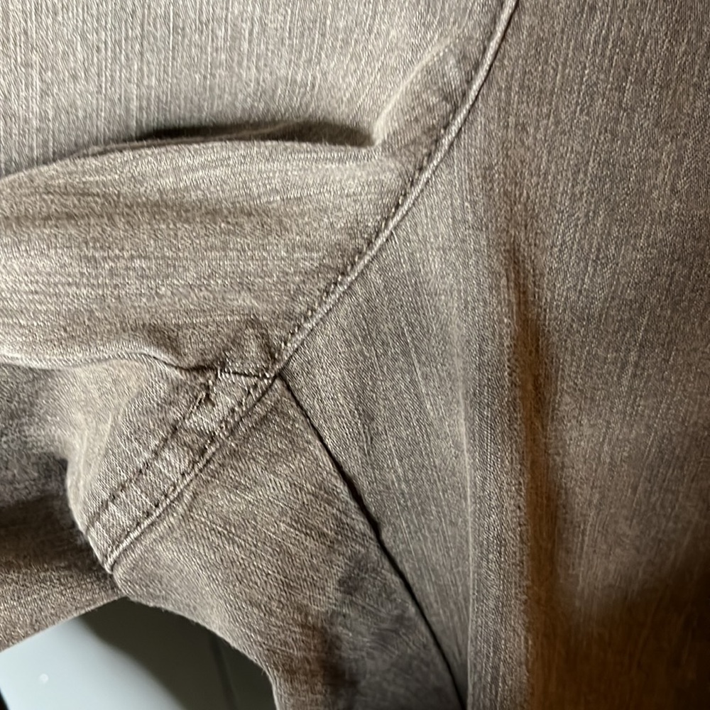 St. John Green Cargo Pants‎ Straight Crop Jeans Cotton Stretch Size 14 High Rise - Picture 6 of 9